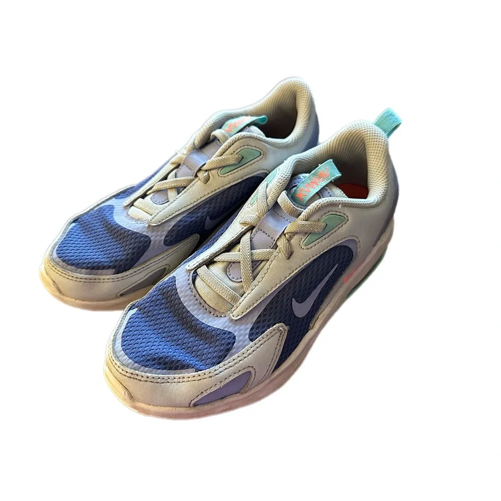 Nike‎ Air Max Kids Shoes Toddler Size 2Y Blue Teal Lace Up Sneakers